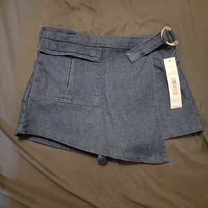 Nicole Miller Denim Skort with Belt